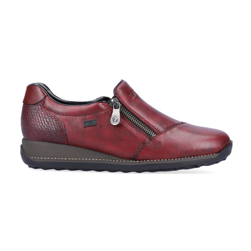 Rieker Low Wedge Shoes – 44265-00-35 – Burgundy