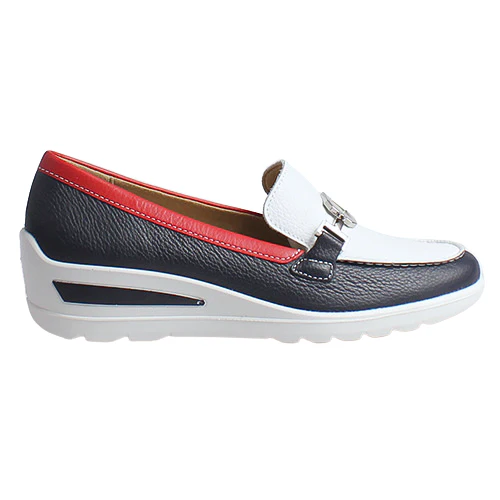 Ara Ladies Wedge Loafers – 50638-02 – Navy / White / Red