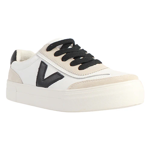 Drilleys Ladies Trainers - Eighty - White/Black - Image 4