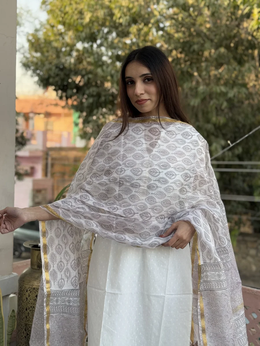 Kota Doria Dupatta White - Image 6