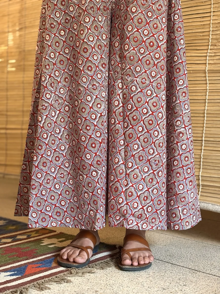 Block Printed Cotton Palazzo Red - Image 9